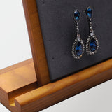 Removable Earring Display Stand with Solid Wood Base-Detail