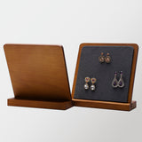 Removable Earring Display Stand with Solid Wood Base-Back