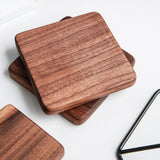 Square Natural Walnut Coasters, Set of 4-Detail