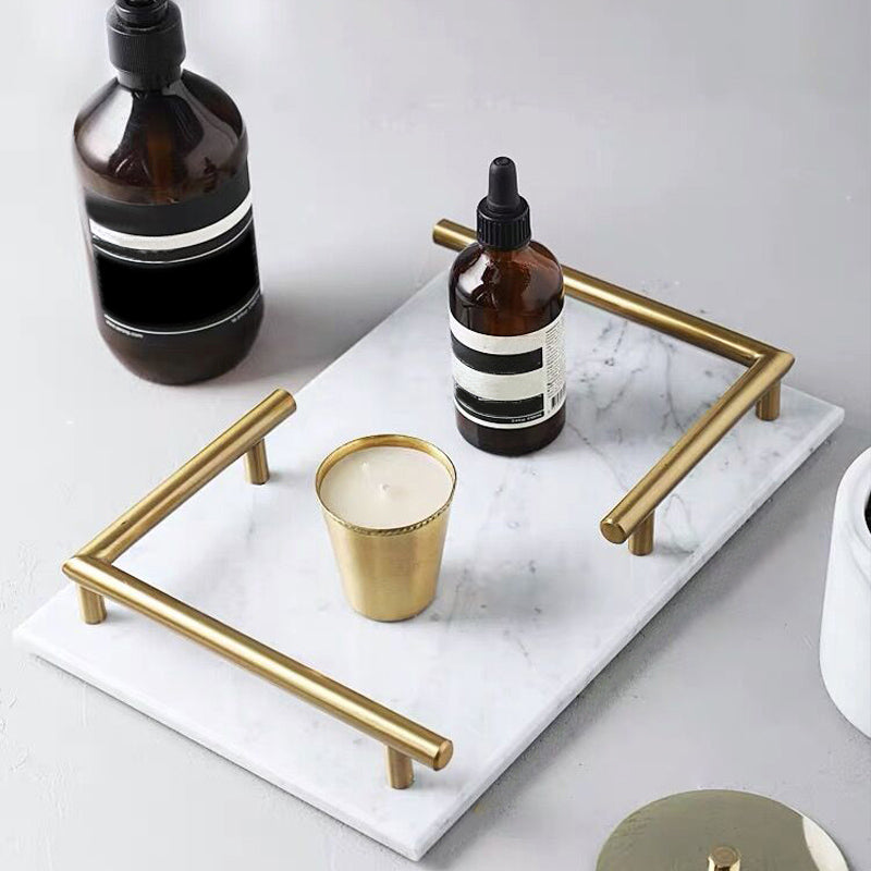 Redefined Marble Jewelry Tray with L Handles-Detail