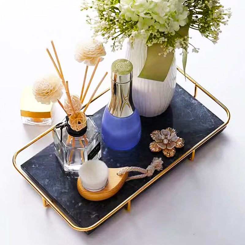 Natural Marble Jewelry Tray with Removable Bracket-Gray