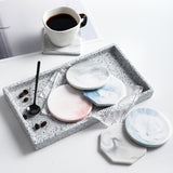 Marbled Geometric Ceramic Coasters, Set of 6-Detail