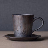 Vintage Rust-glazed Porcelain Espresso Teacup-Front