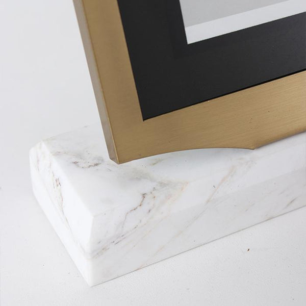 Gold Metal Picture Frame with White Marble Stand-Stand Details