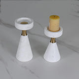 Tray-like White Marble Metal Candle Holder-Head Details