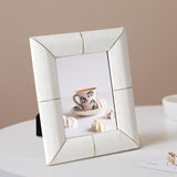 Pure White Leather Picture Frame