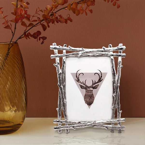 Branch Design Silver Metal Picture Frame-Front