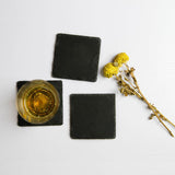 Natural Black Slate Coasters, Set of 6-Front