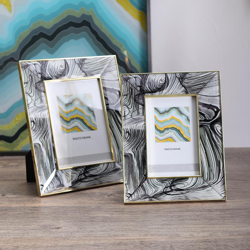 Modern Gray Metal Picture Frame-4'' x 4'', 5'' x 7''