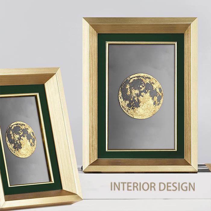 Gold and Dark Green Solid Wood Picture Frame-Front