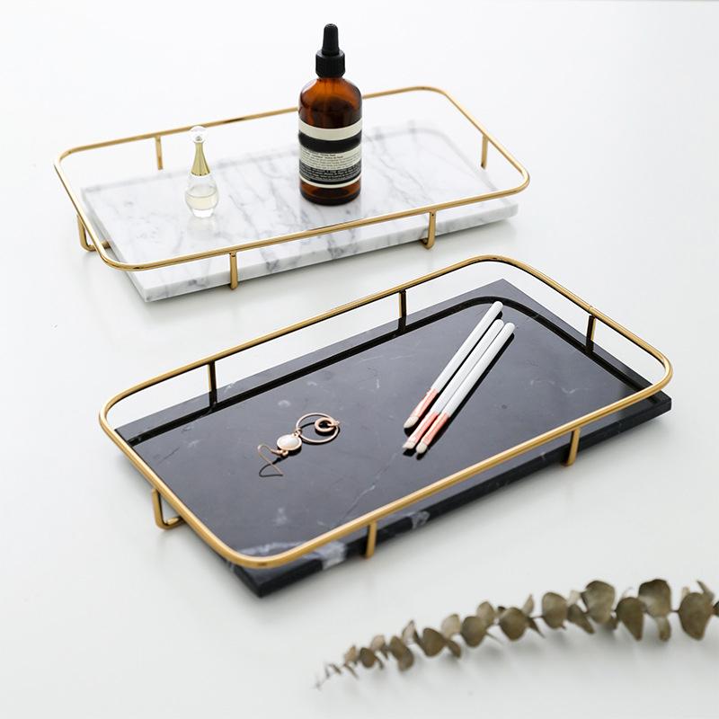 Natural Marble Jewelry Tray with Removable Bracket-Detail