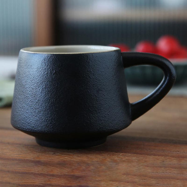 Classic Grainy Black Ceramic Coffee Mug