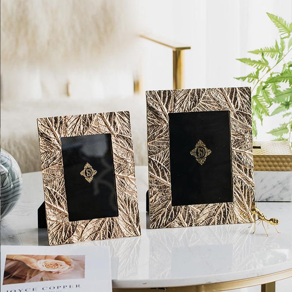 Dark Gold Leaf  Brass Picture Frame-4'' x 6'', 5'' x 7''