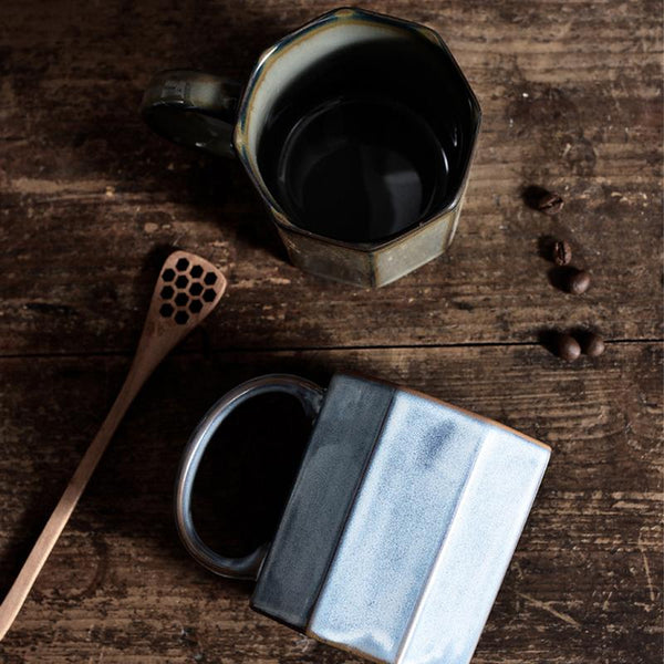 Polygon Stoneware Coffee Mug-Shape Display