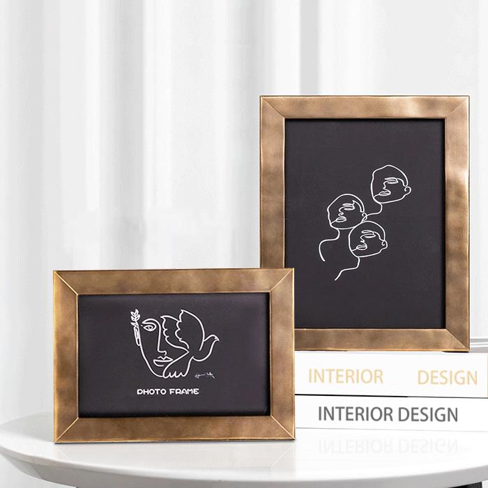 Modern Brushed Copper Solid Wood Picture Frame-Front