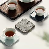 Auspicious-Cloud Square Ceramic Coasters, Set of 4