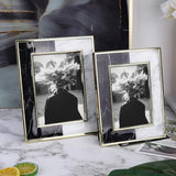 Marble Black and White Acrylic Picture Frame-4'' x 6'', 5'' x 7''