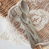 4 Pieces Vintage Matte Silver Stainless Steel Flatware Set-Length Details