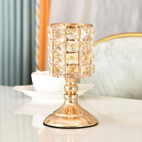 Luxury Gold Crystal Candle Holder-Details