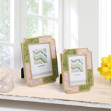 Pink and Green Colored Stone Picture Frame-Details