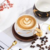 Ceramic Teacup with Wooden Tray-Scene