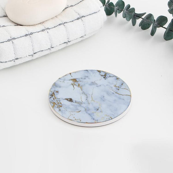 Marbled Moon Coasters with Gold Trim, Set of 6-Front