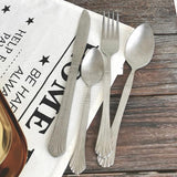 4 Pieces Vintage Matte Silver Stainless Steel Flatware Set-Scene