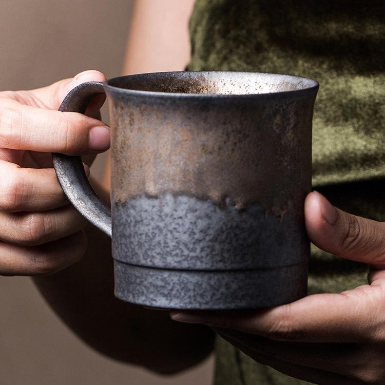 Vintage Rust Porcelain Coffee Mug-Details