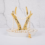 Gold Antler Ceramic Jewelry Tray