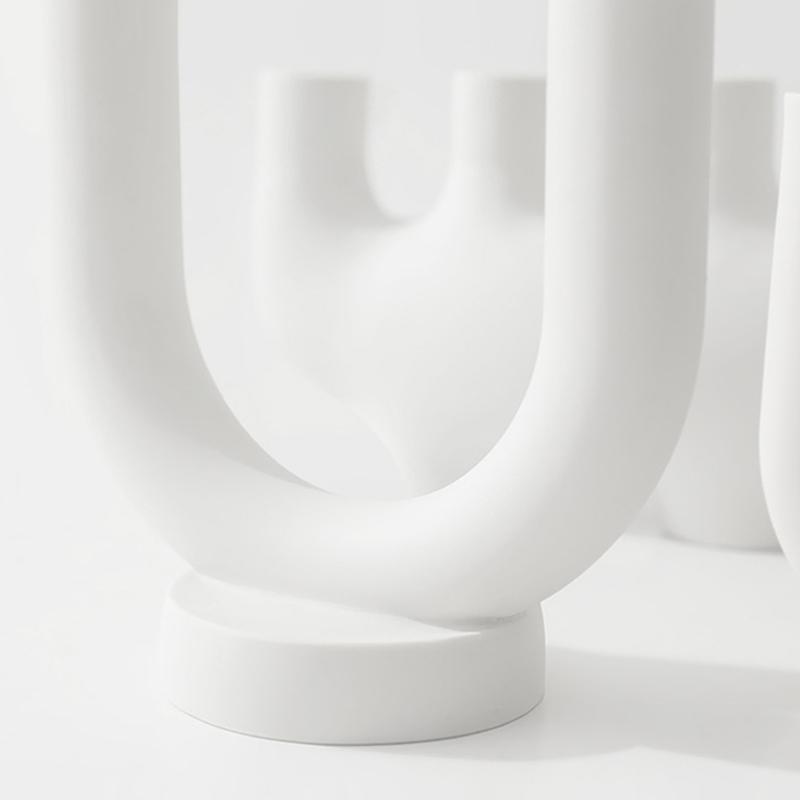 Water Tube Frosted White Porcelain Candle Holder-Bottom Details