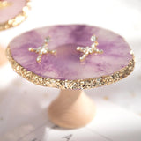 Agate Jewelry Tray with Gold Trims-Lilac