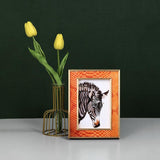 Gold and Orange Solid Wood and Leather Picture Frame-Scene