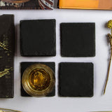 Natural Black Slate Coasters, Set of 6