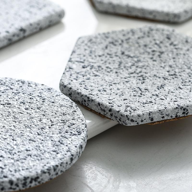 Spraying Granite Geometric Coasters, Set of 6-Detail