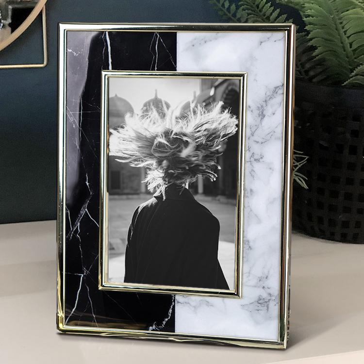 Marble Black and White Acrylic Picture Frame