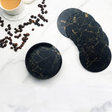 Leather Coasters with Marble Texture, Set of 6