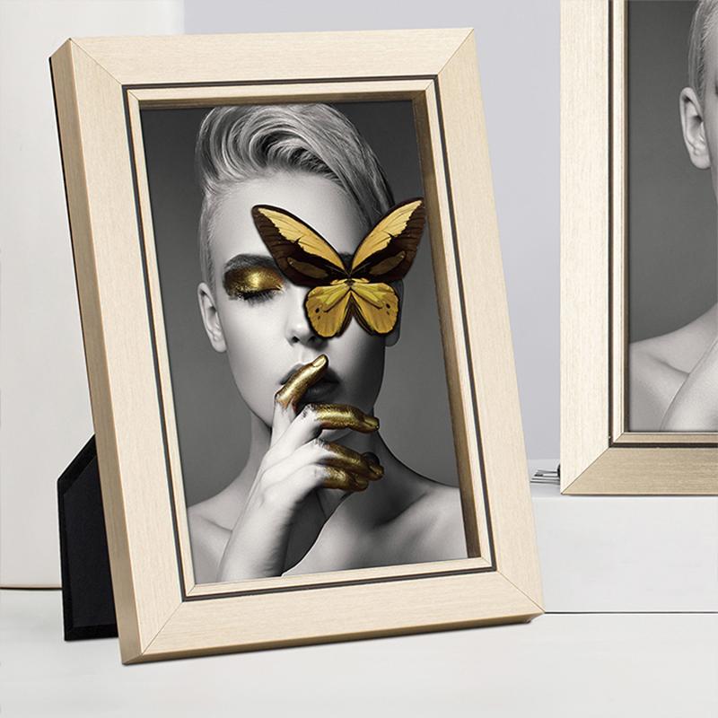 Classic Light Gold Solid Wood Picture Frame-4'' x 6''