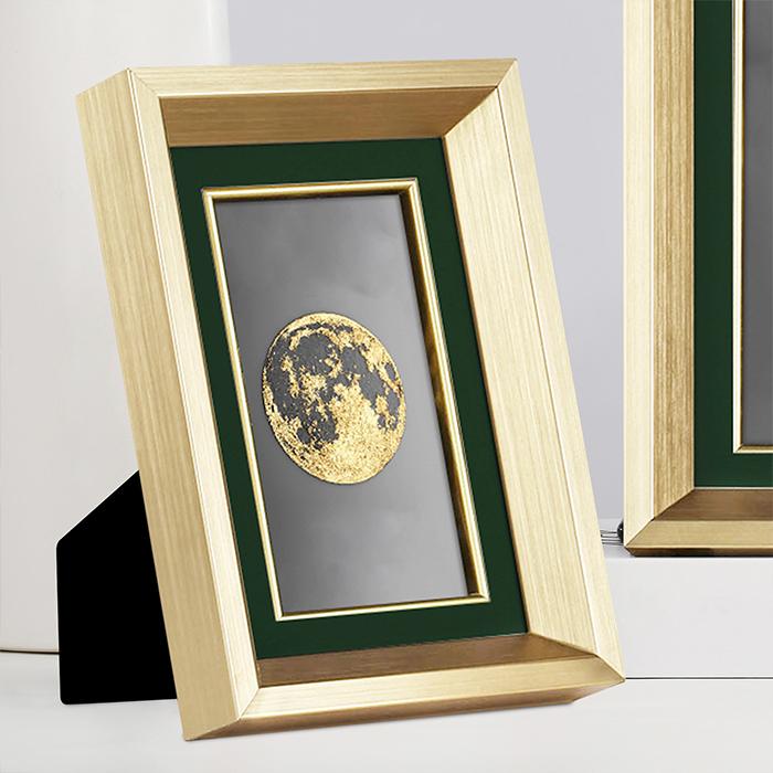 Gold and Dark Green Solid Wood Picture Frame-45 Degrees