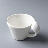 Pure White Ceramic Espresso Teacup with Wavy Dessert Tray-Cup Details