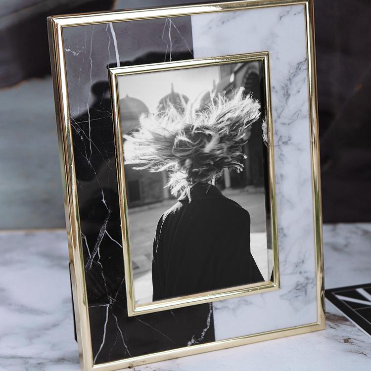 Marble Black and White Acrylic Picture Frame-Details