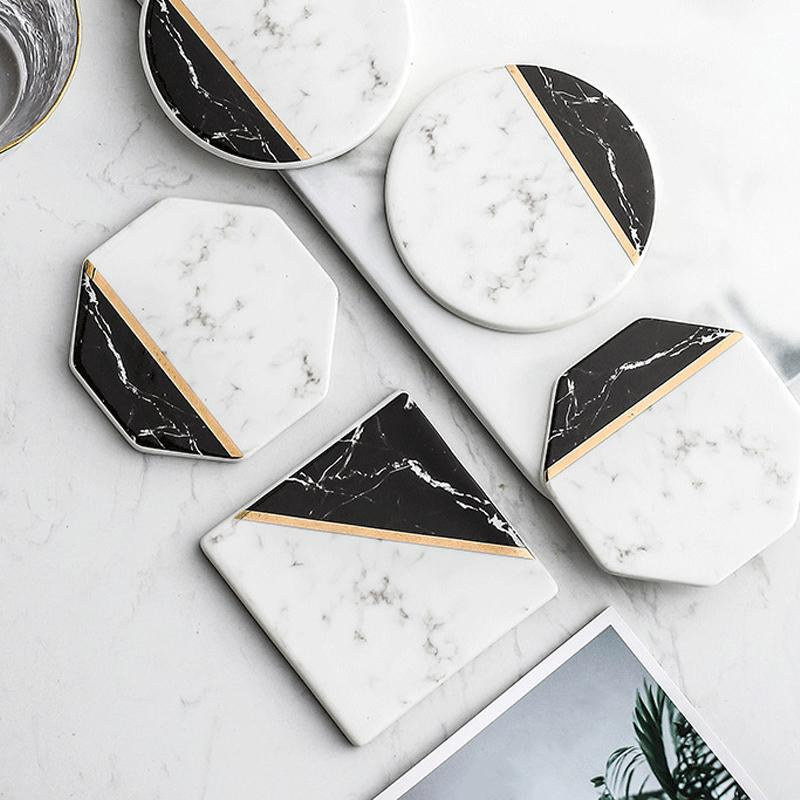 Creative Geometric  Spliced Coasters, Set of 6-Front