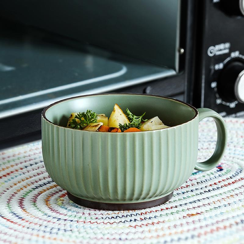 Stripe Porcelain Coffee Mug-Green-Breakfast