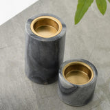 Cylindrical Gray Marble Candle Holder-Head Details