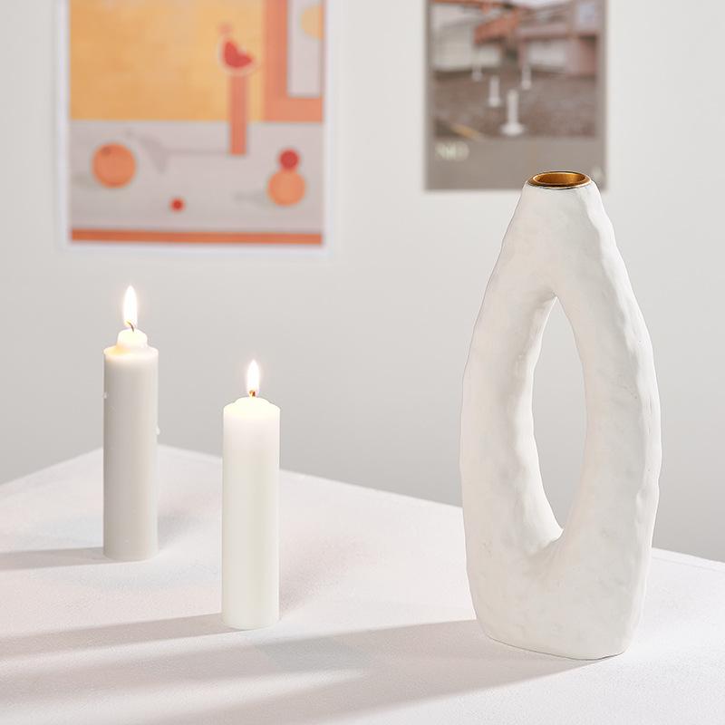 Creative Pure White Porcelain Candle Holder