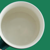 Green Porcelain Coffee Mug with Wooden Handle-Inside Details