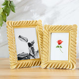 Hand Carved Bright Gold Resin Picture Frame-4'' x 6'', 5'' x 7''