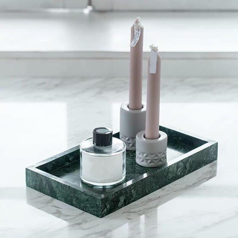 Modern Marble Jewelry Tray in Various Colors-Moss Green