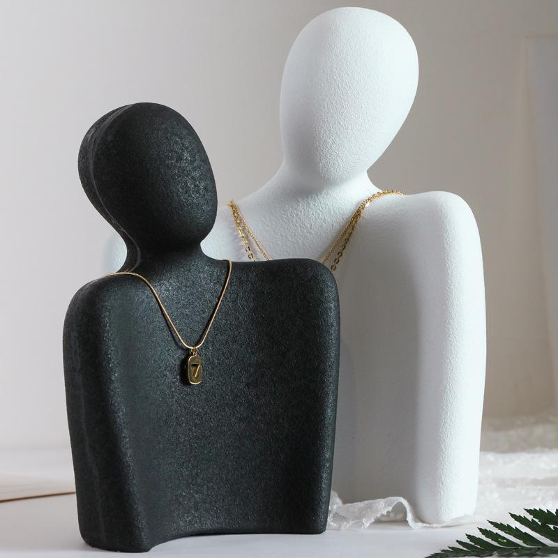 Humanoid Resin Necklace Display Stand, Set of 2-Front