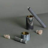 Cylindrical Gray Marble Candle Holder-Details