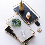 Natural Marble Jewelry Tray with Removable Bracket-Front